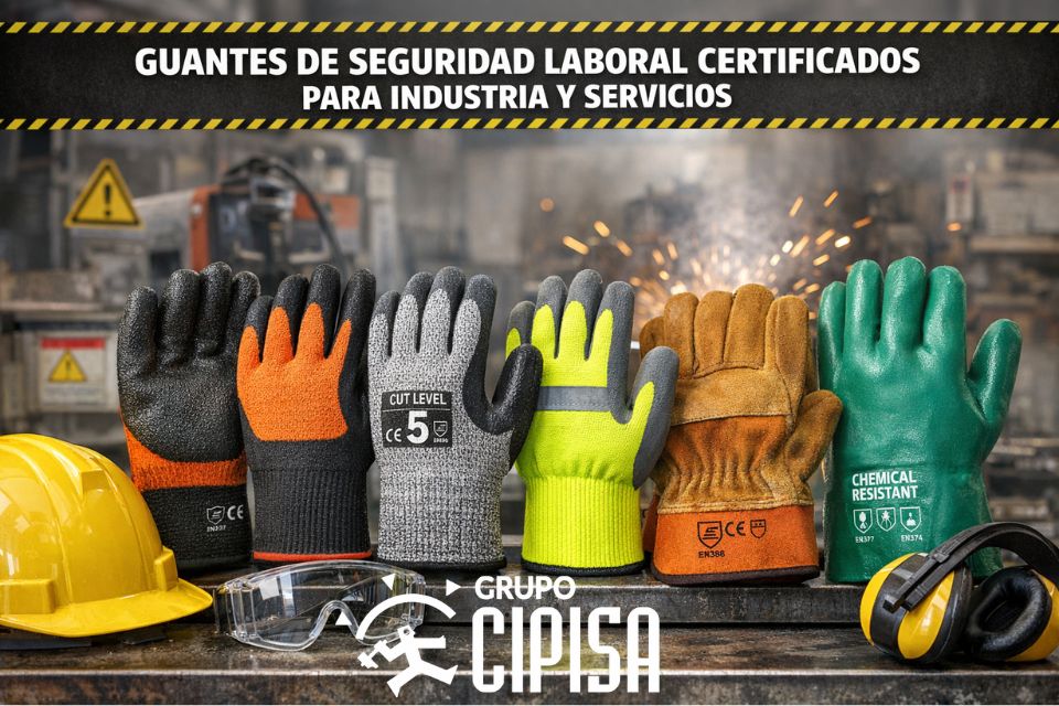 Guantes de seguridad laboral certificados para industria y servicios