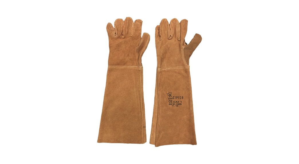 Guante ambidiestro extra largo serraje vacuno GU001205