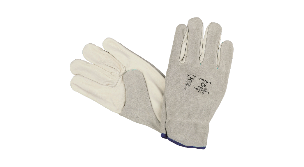 Guante tipo conductor piel flor vacuno en palma GU015004