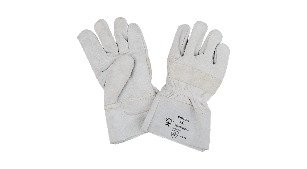 Guante piel serraje gris en palma y dorso GU018828K