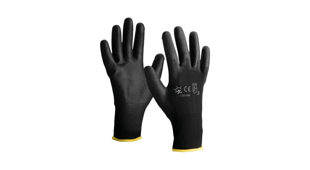 Guante soporte poliéster negro GU025071PN