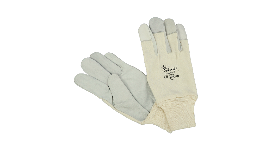 Guante piel flor cabra en palma, uñeros y pulgar GU03INTPEST