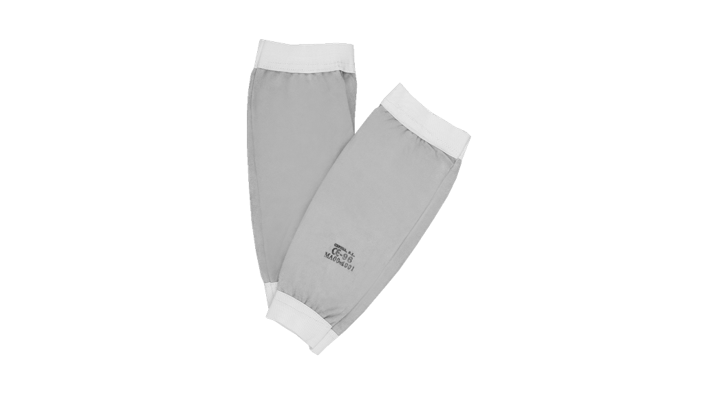 Manguito de serraje crupón gris al codo MA004001