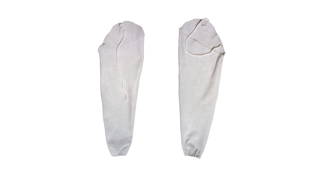 Manguito de serraje crupón gris al hombro MA004002